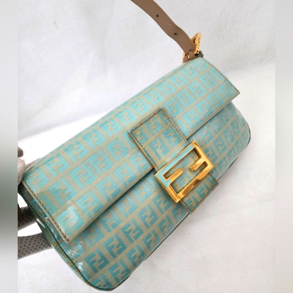 Auth Fendi Zucchini Mama Baguette Shoulder Bag - Picture 3 of 11
